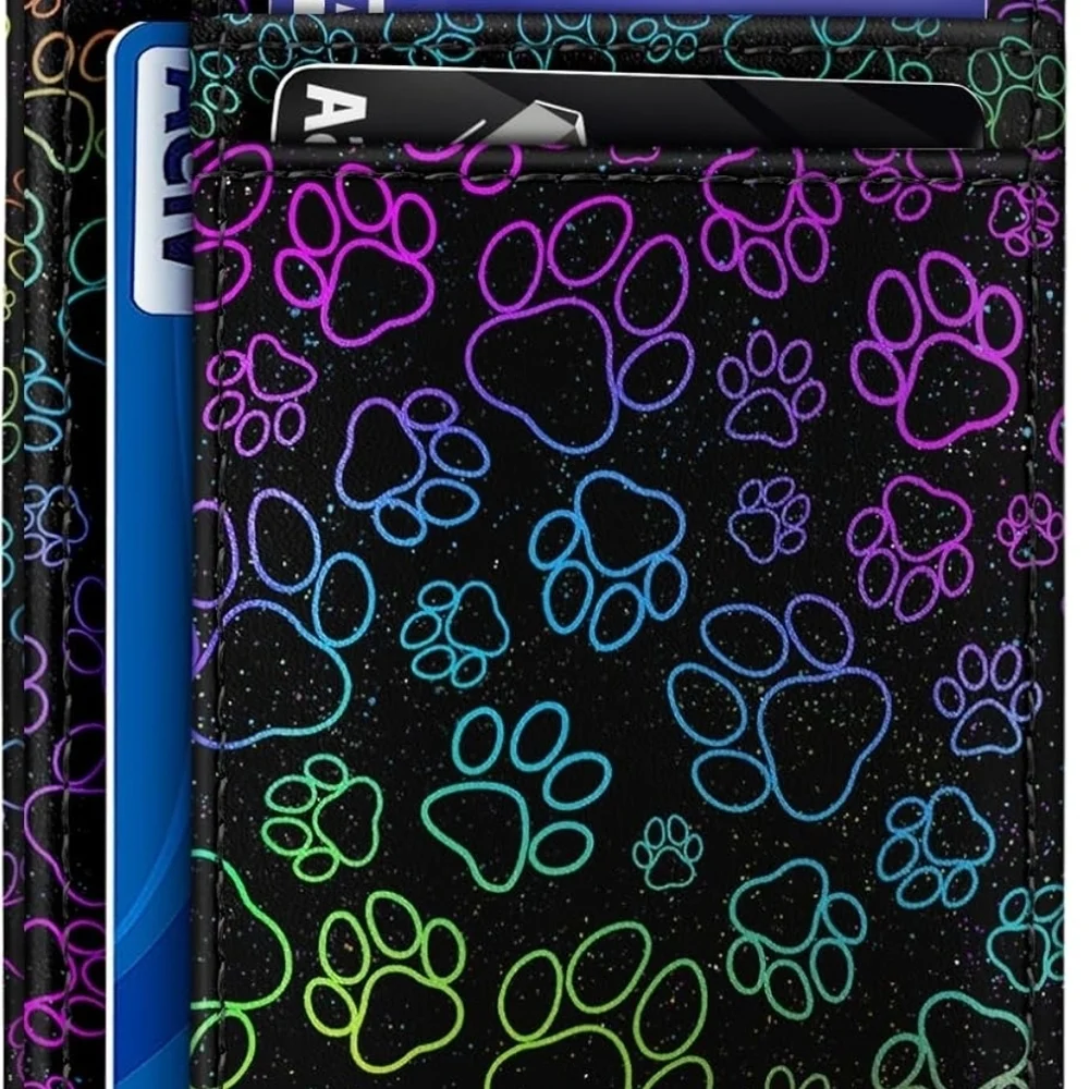 Rainbow Paw Print Card Holder